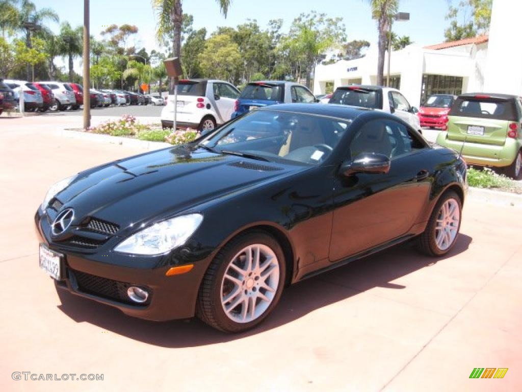 Black 2009 Mercedes-Benz SLK 300 Roadster Exterior Photo #48831033