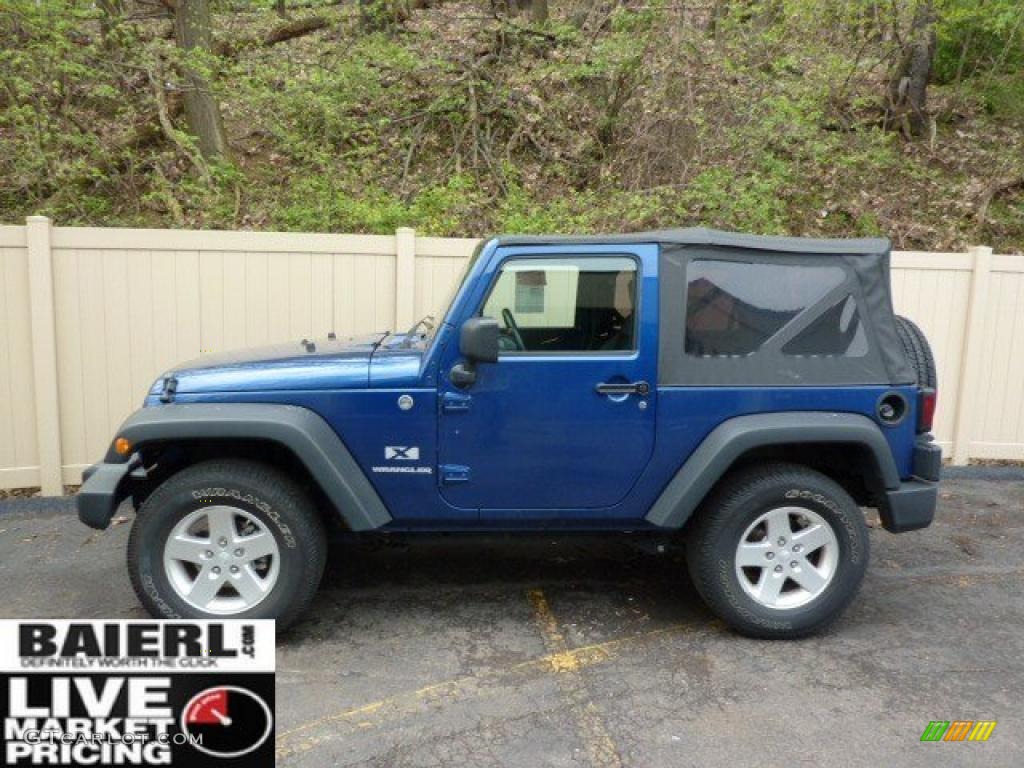2009 Wrangler X 4x4 - Deep Water Blue Pearl Coat / Dark Slate Gray/Medium Slate Gray photo #2