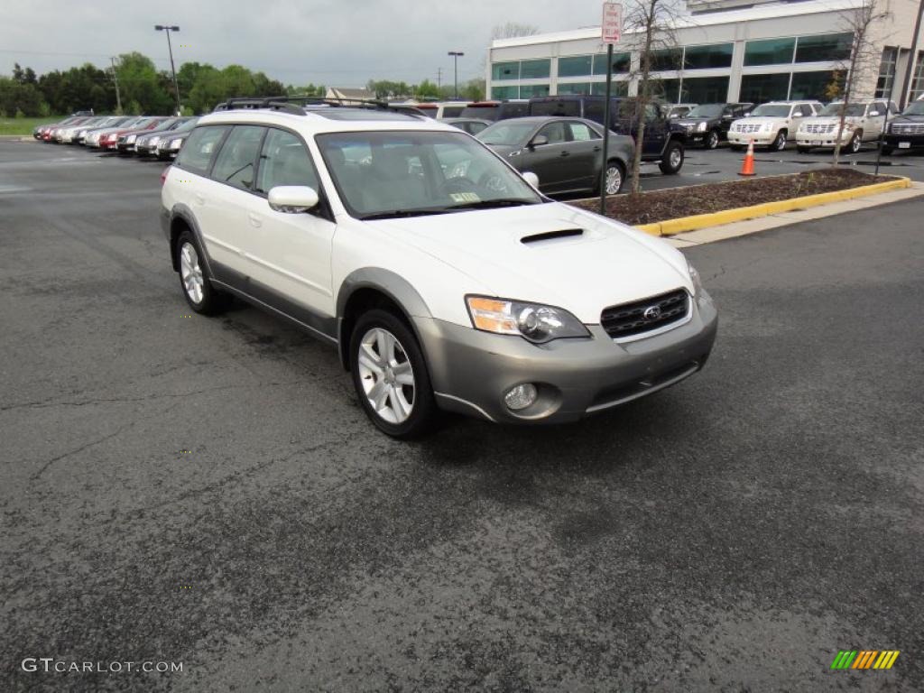 2005 Outback 2.5XT Limited Wagon - Satin White Pearl / Taupe photo #1