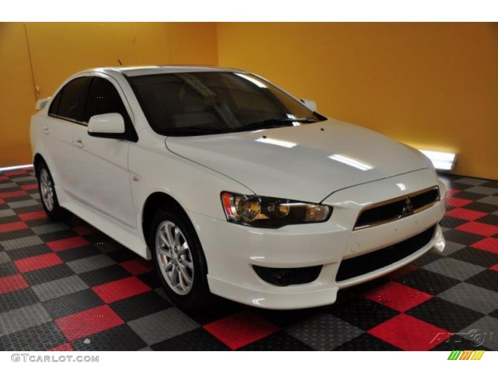2010 Lancer ES - Wicked White Metallic / Beige photo #1