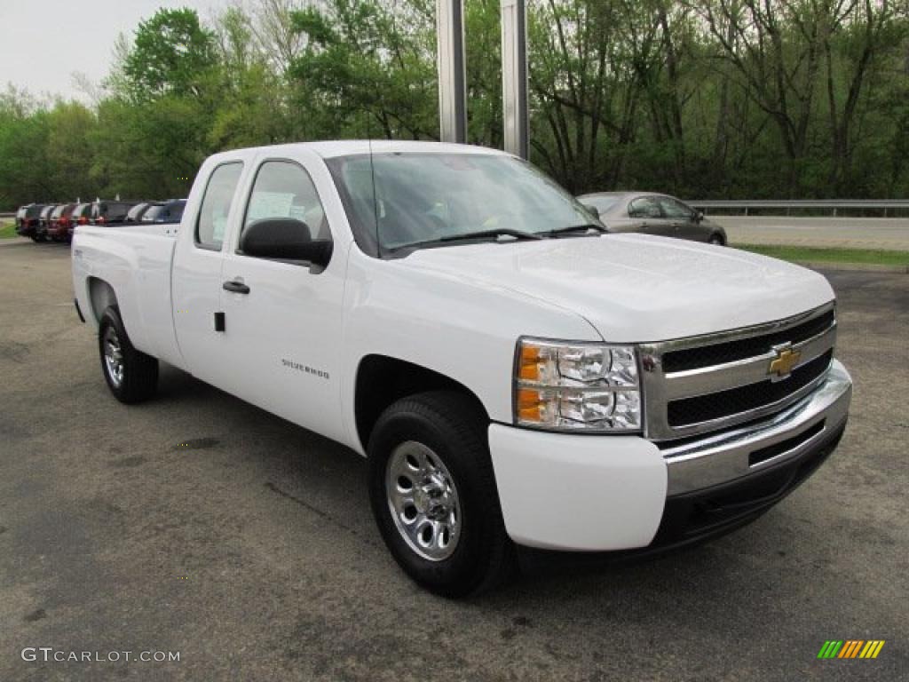 2011 Silverado 1500 LS Extended Cab 4x4 - Summit White / Dark Titanium photo #8