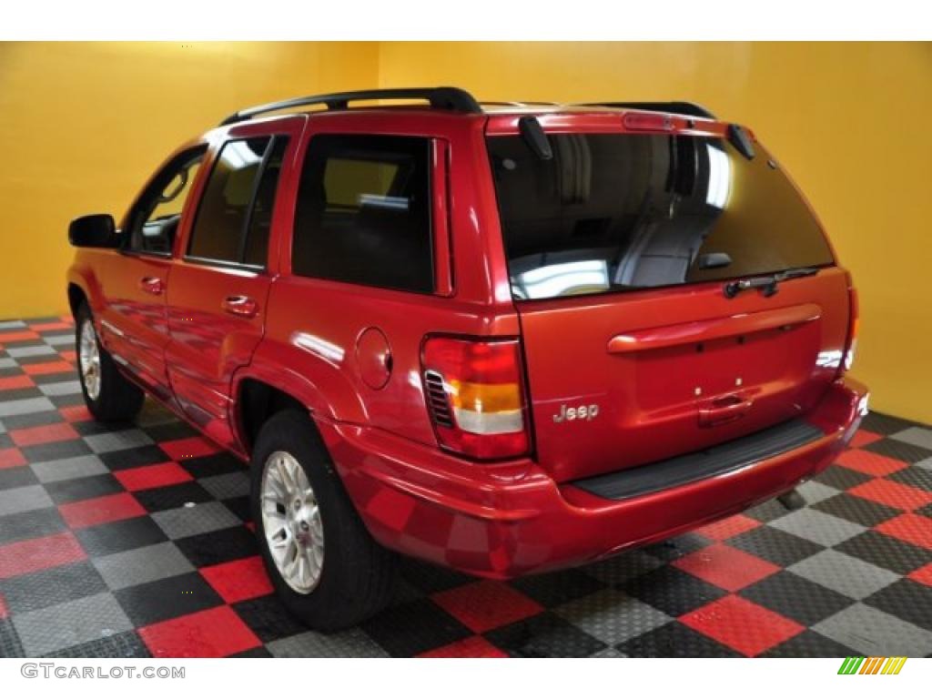 2002 Grand Cherokee Limited 4x4 - Inferno Red Tinted Pearlcoat / Taupe photo #3
