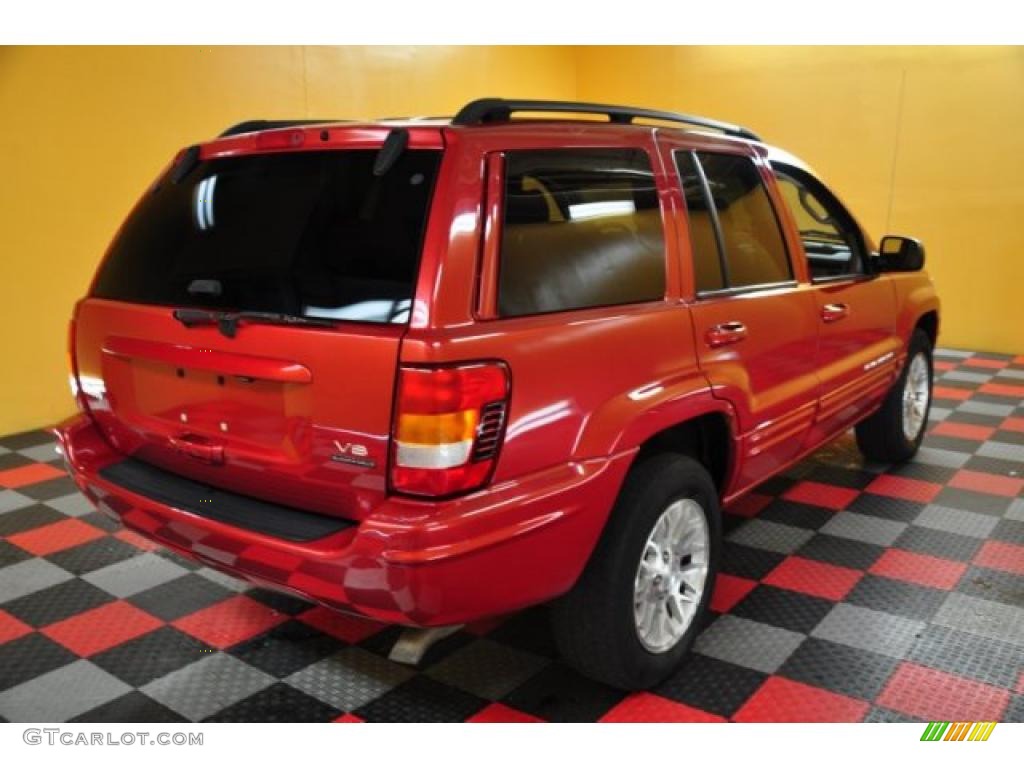 2002 Grand Cherokee Limited 4x4 - Inferno Red Tinted Pearlcoat / Taupe photo #4