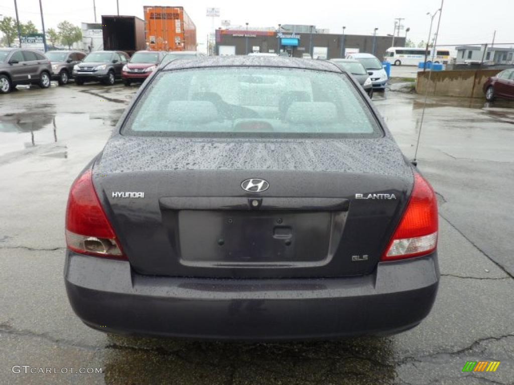 2002 Elantra GLS Sedan - Midnight Gray / Gray photo #3