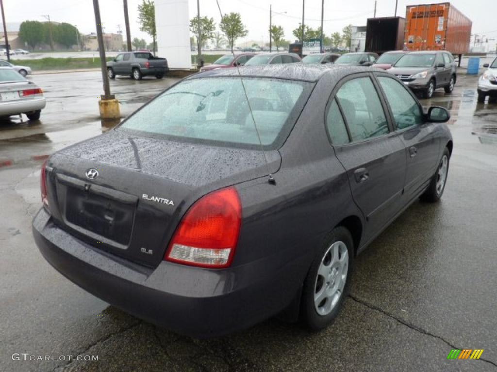 2002 Elantra GLS Sedan - Midnight Gray / Gray photo #4