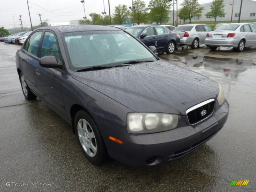 2002 Elantra GLS Sedan - Midnight Gray / Gray photo #5