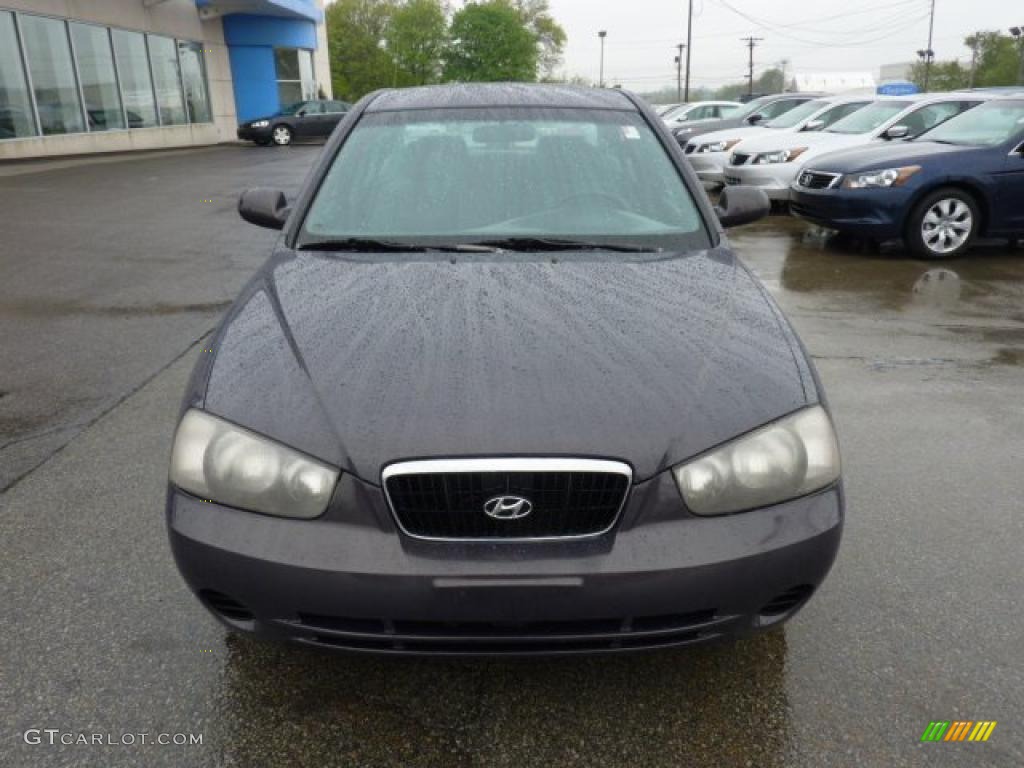 2002 Elantra GLS Sedan - Midnight Gray / Gray photo #6
