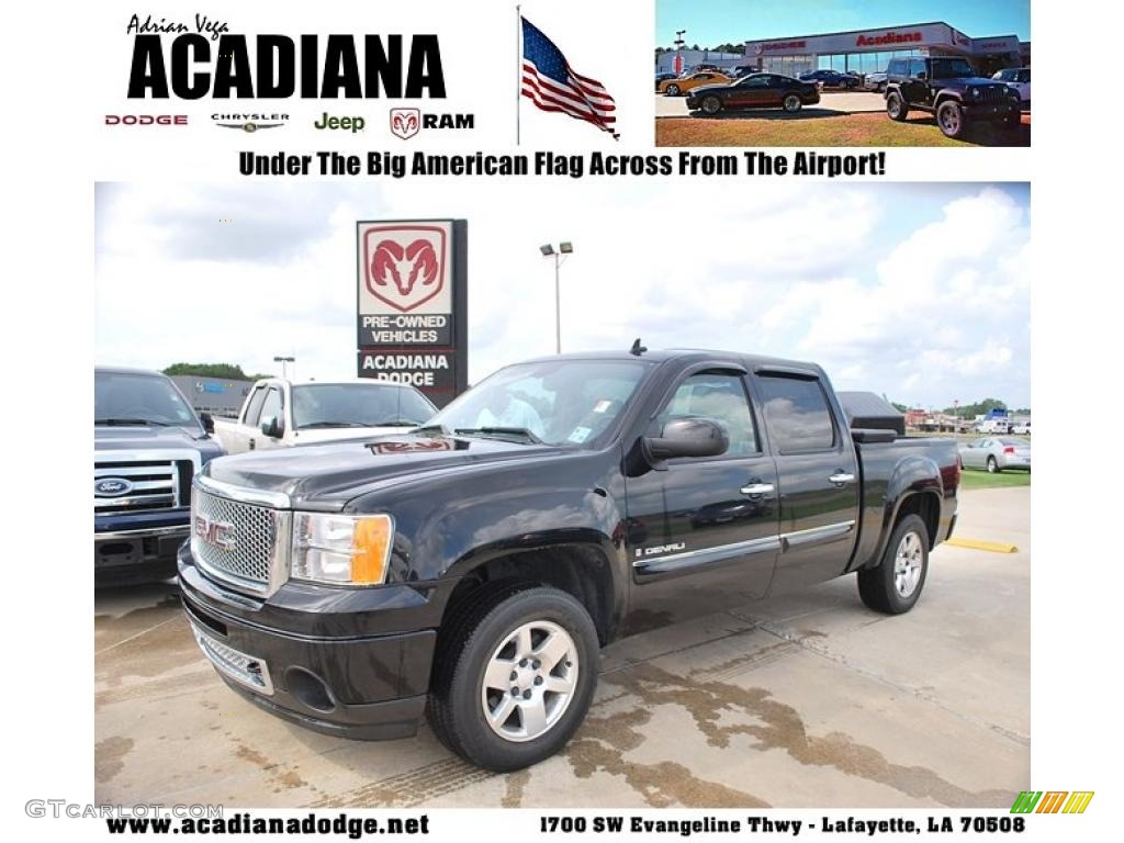 2008 Sierra 1500 Denali Crew Cab AWD - Onyx Black / Cocoa/Light Cashmere photo #1