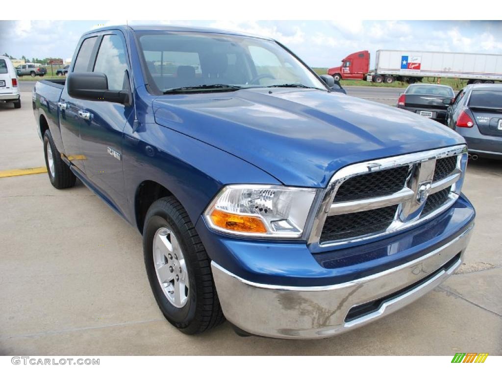 2009 Ram 1500 SLT Quad Cab - Deep Water Blue Pearl / Dark Slate/Medium Graystone photo #10