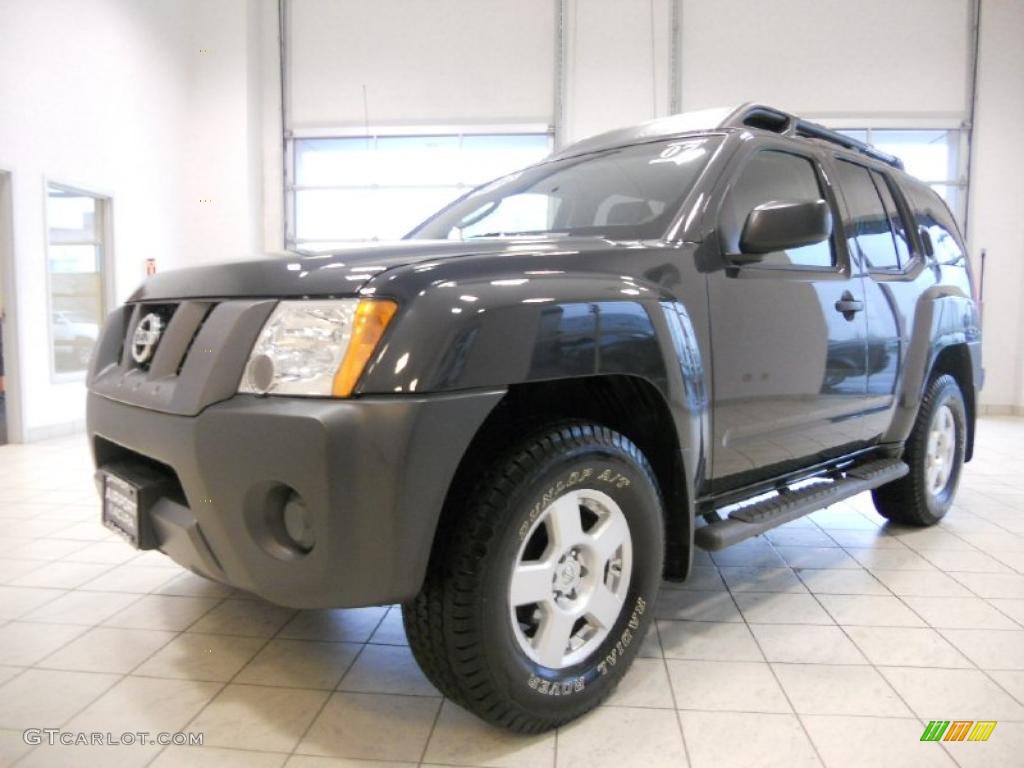 2007 Xterra X 4x4 - Night Armor Black Metallic / Steel/Graphite photo #1