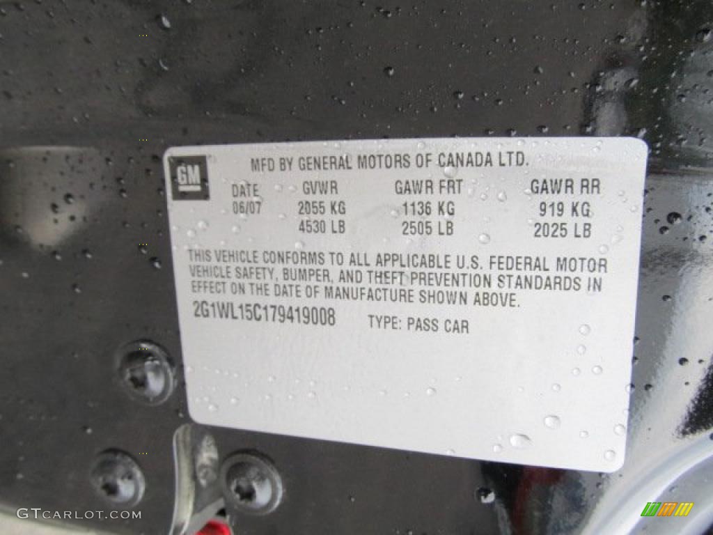 2007 Chevrolet Monte Carlo SS Info Tag Photo #48854992
