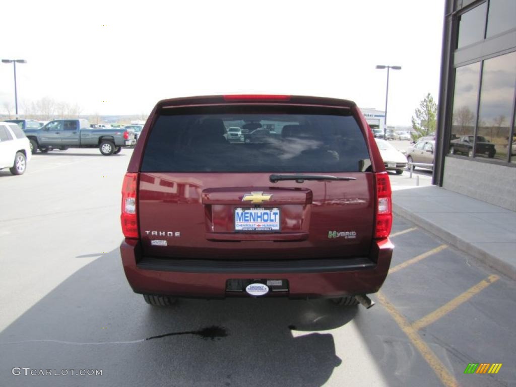 2009 Tahoe Hybrid 4x4 - Deep Ruby Red Metallic / Light Cashmere photo #36