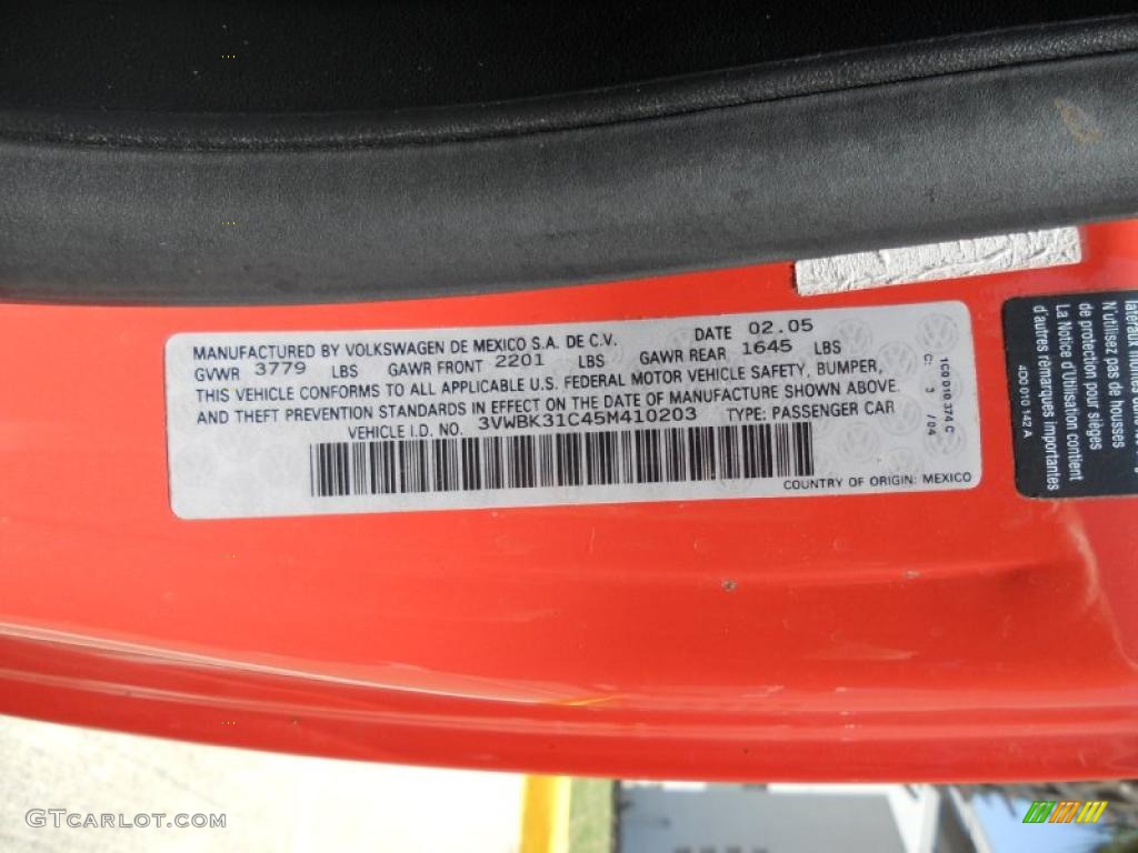 2005 Volkswagen New Beetle GL Coupe Info Tag Photos