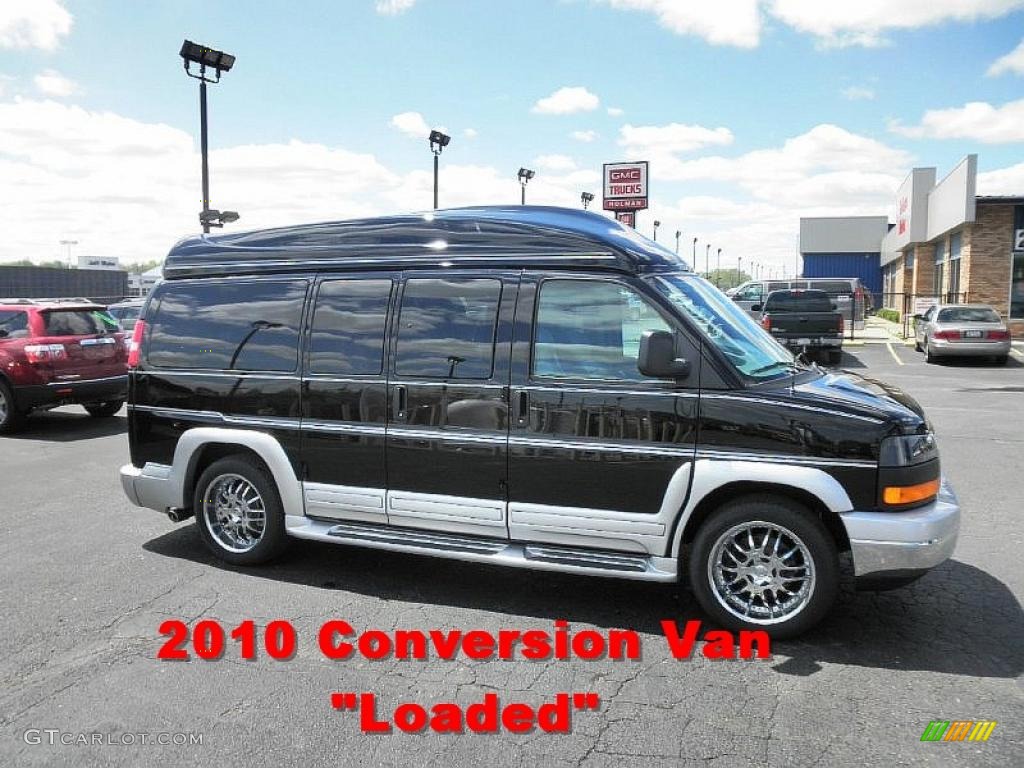2010 Savana Van LS 1500 Passenger Conversion - Onyx Black / Medium Pewter photo #1