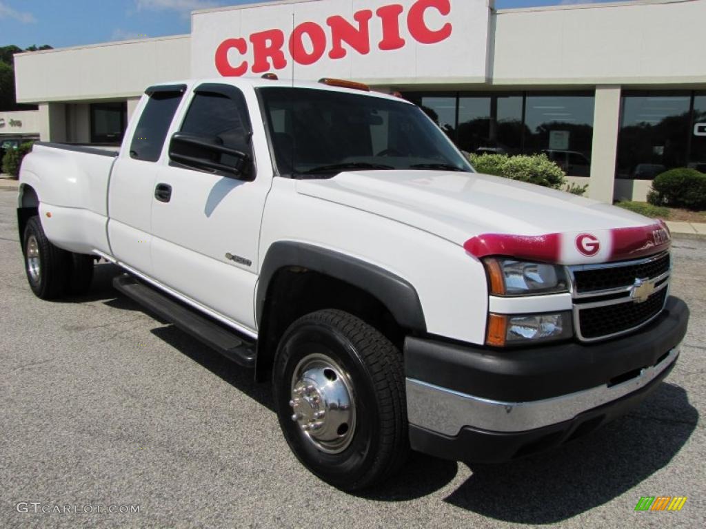 2007 Silverado 3500HD Classic LT Extended Cab Dually 4x4 - Summit White / Dark Charcoal photo #1