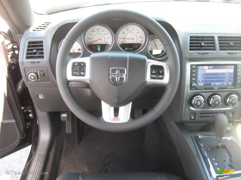 2011 Dodge Challenger R/T Classic Dark Slate Gray Steering Wheel Photo #48861292