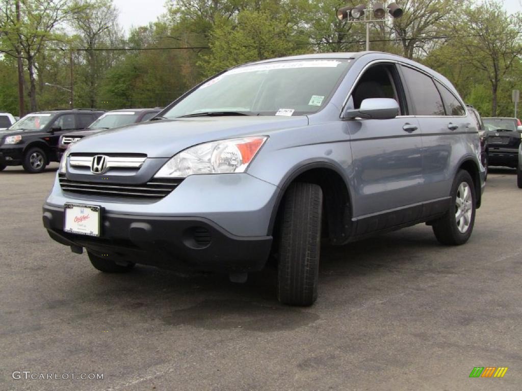 2008 CR-V EX-L 4WD - Glacier Blue Metallic / Gray photo #4