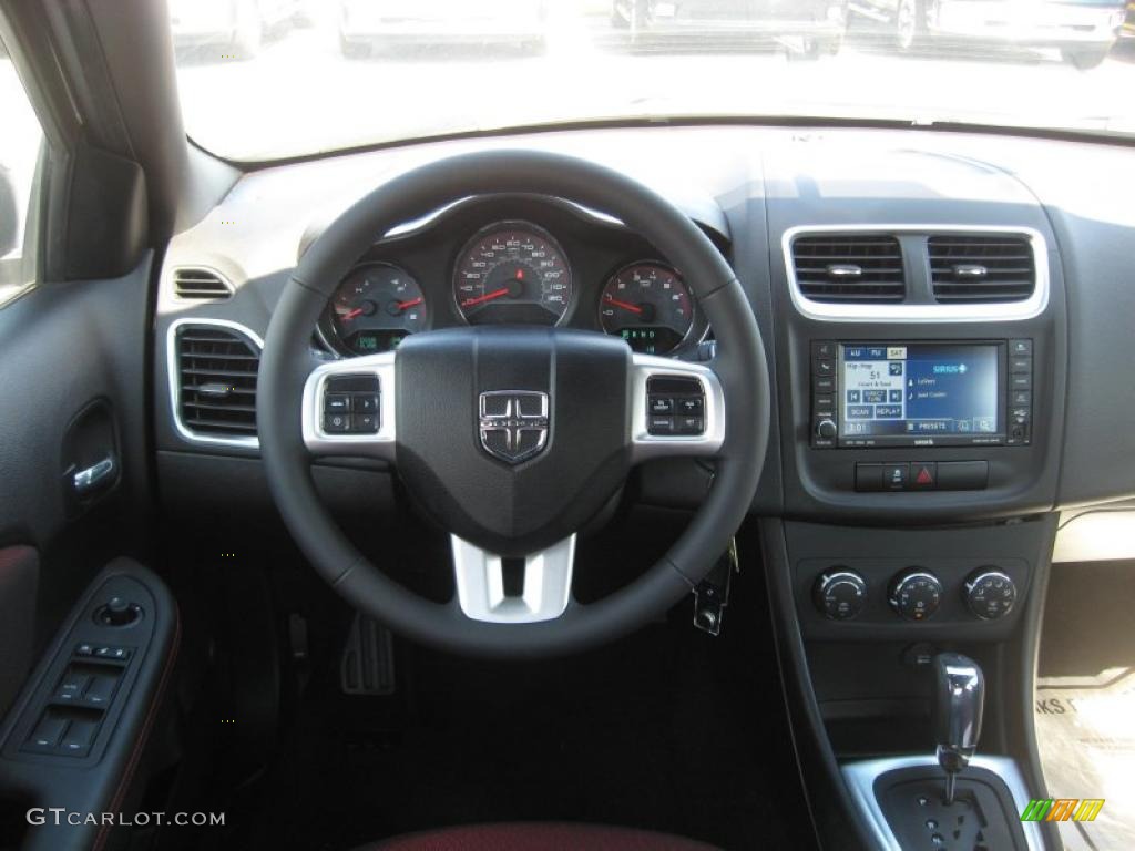 2011 Dodge Avenger Mainstreet Black/Red Dashboard Photo #48861617