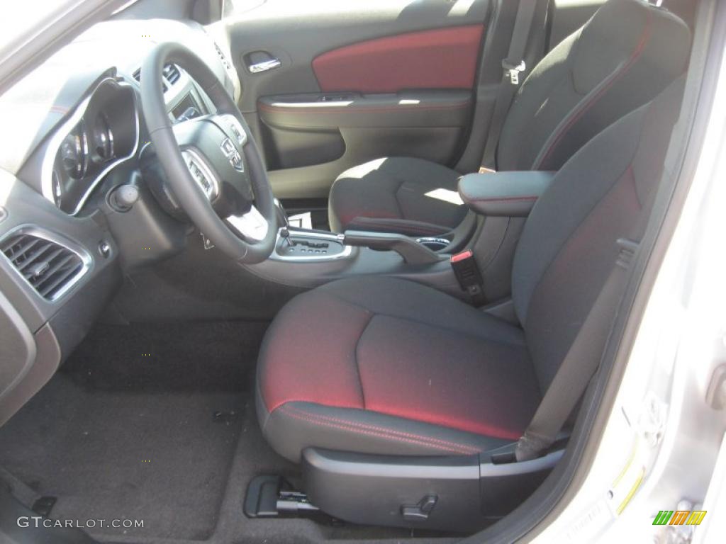 Black/Red Interior 2011 Dodge Avenger Mainstreet Photo #48861634