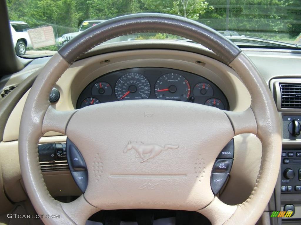 2004 Ford Mustang GT Convertible Medium Parchment Steering Wheel Photo #48861687