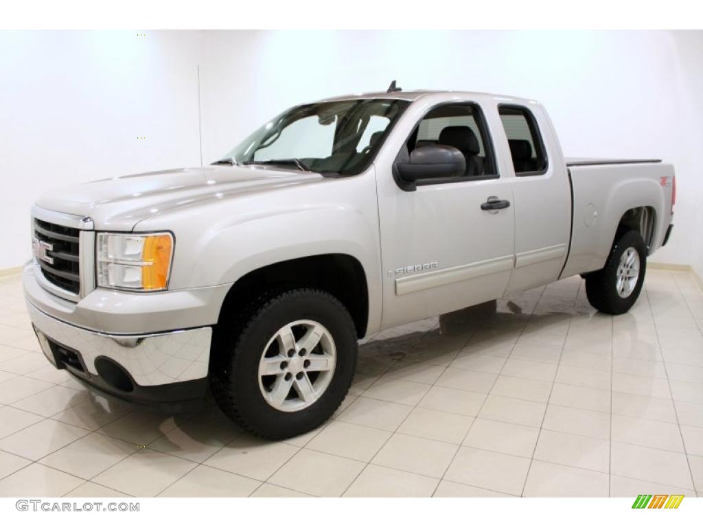 2008 Sierra 1500 SLT Extended Cab 4x4 - Silver Birch Metallic / Ebony photo #3
