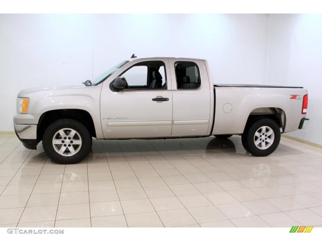 2008 Sierra 1500 SLT Extended Cab 4x4 - Silver Birch Metallic / Ebony photo #4