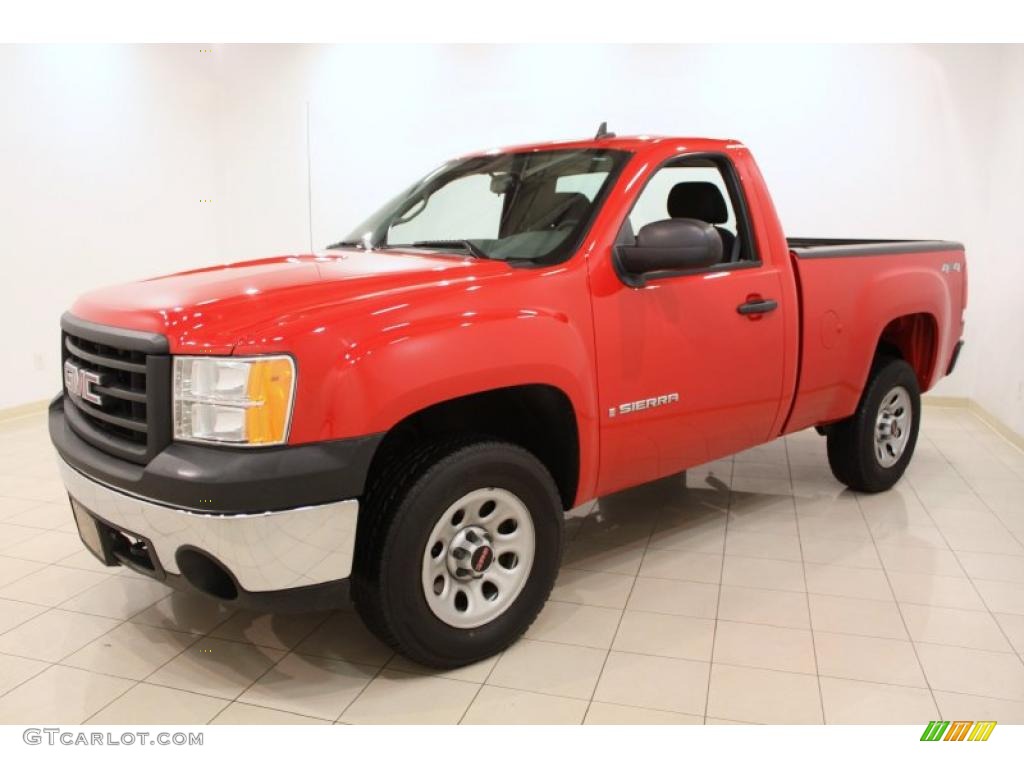 2008 Sierra 1500 Regular Cab 4x4 - Fire Red / Dark Titanium photo #3