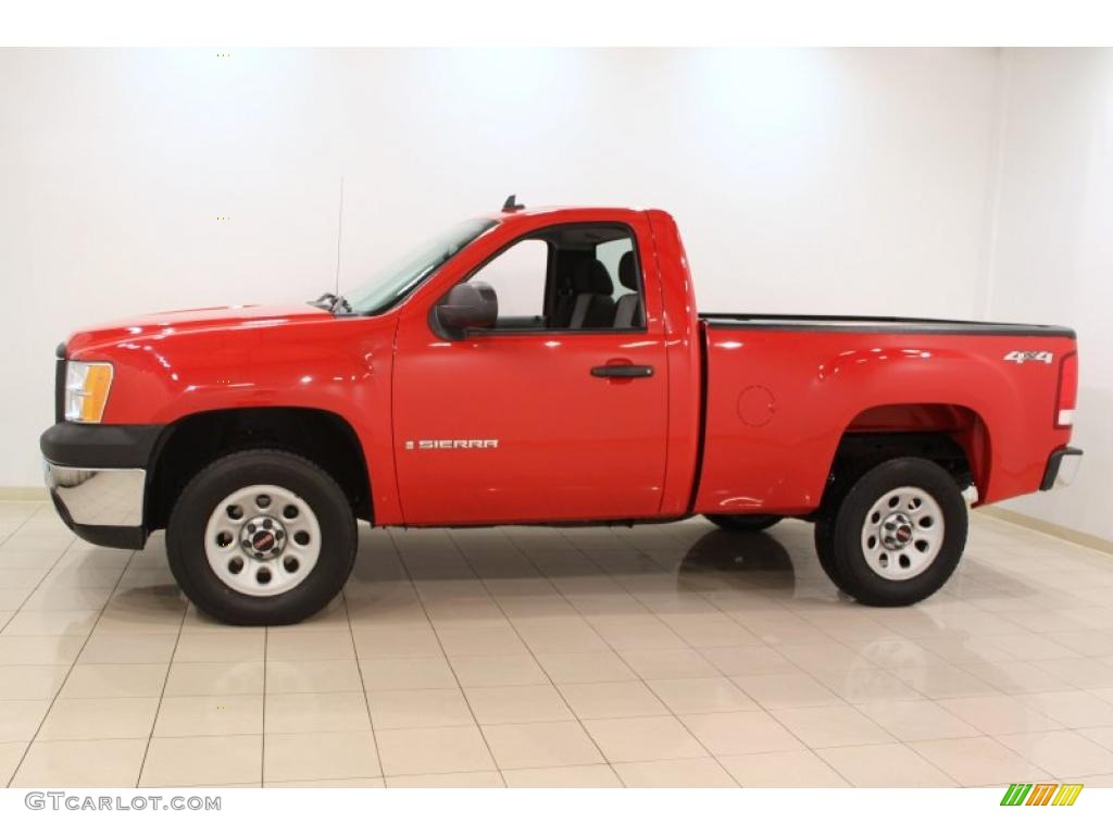 2008 Sierra 1500 Regular Cab 4x4 - Fire Red / Dark Titanium photo #4