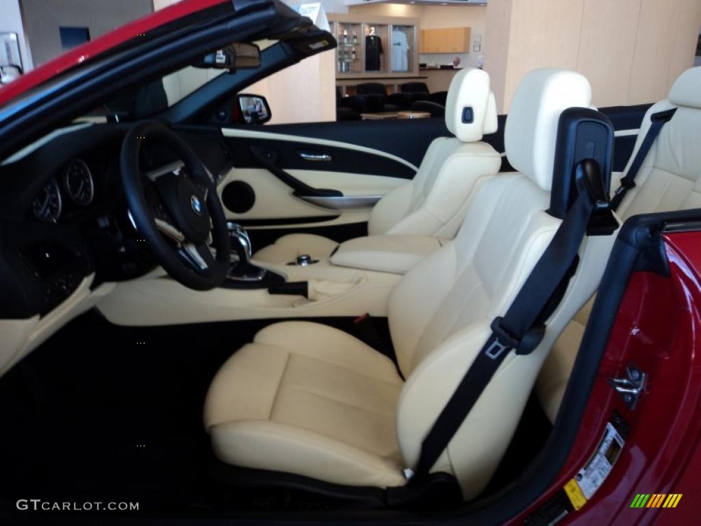 Cream Beige Interior 2010 BMW 6 Series 650i Convertible Photo #48864439