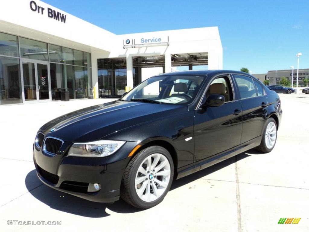 2011 3 Series 328i Sedan - Black Sapphire Metallic / Beige photo #1