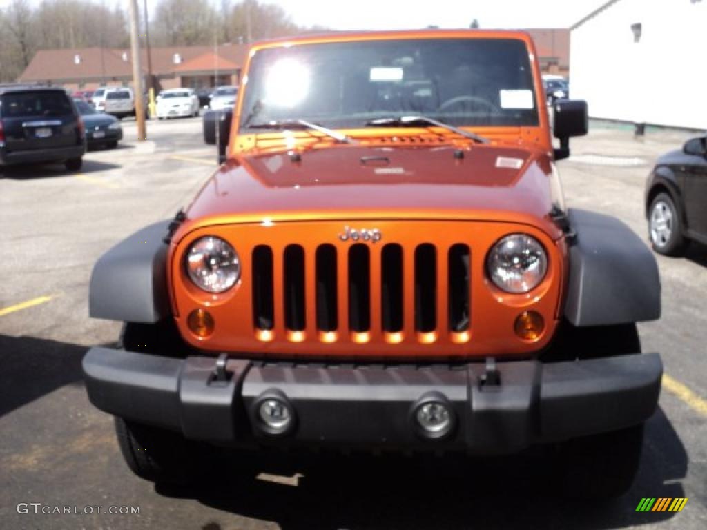 2011 Wrangler Sport S 4x4 - Mango Tango Pearl / Black photo #2