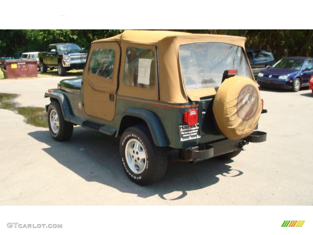 1994 Wrangler Sahara 4x4 - Hunter Green Metallic / Green/Saddle photo #5