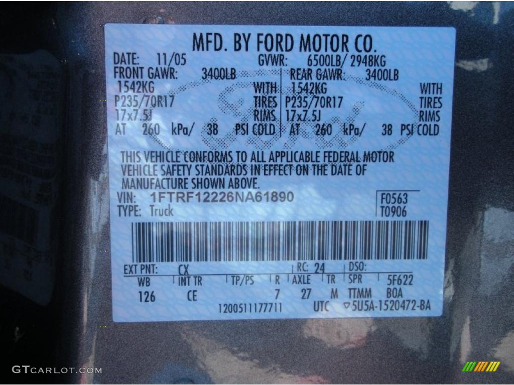 2006 F150 XL Regular Cab - Dark Shadow Grey Metallic / Medium Flint photo #22