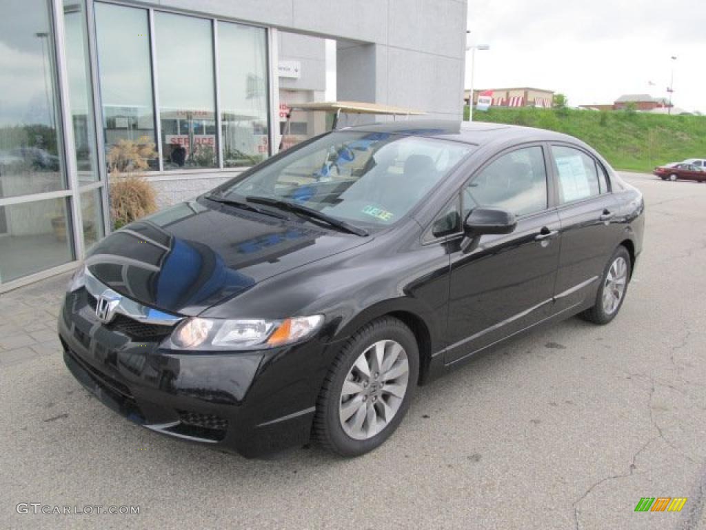 Crystal Black Pearl 2010 Honda Civic EX Sedan Exterior Photo #48870135