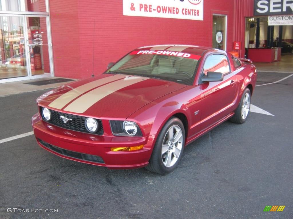 2007 Mustang GT Premium Coupe - Redfire Metallic / Medium Parchment photo #1