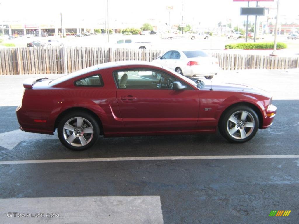 2007 Mustang GT Premium Coupe - Redfire Metallic / Medium Parchment photo #6