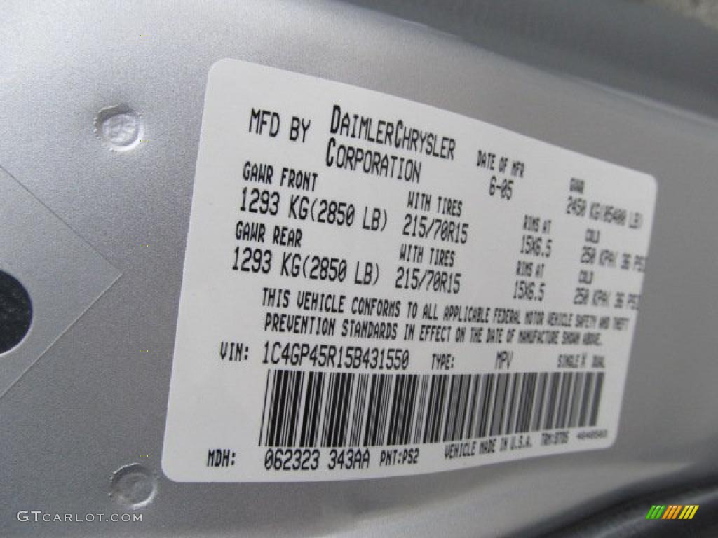 2005 Town & Country LX - Bright Silver Metallic / Medium Slate Gray photo #19