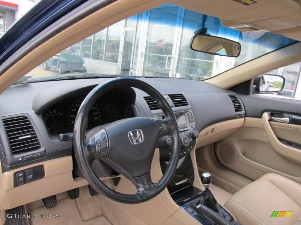 2006 Accord EX-L V6 Coupe - Sapphire Blue Pearl / Ivory photo #14