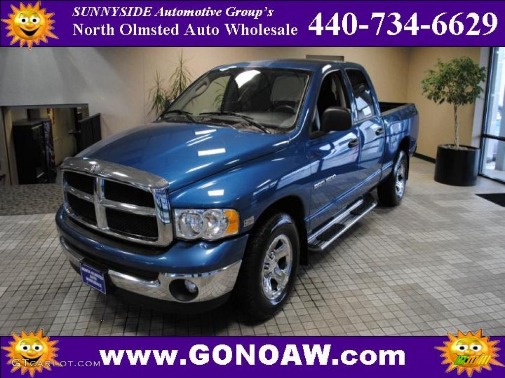 2003 Ram 1500 SLT Quad Cab - Atlantic Blue Pearl / Taupe photo #1