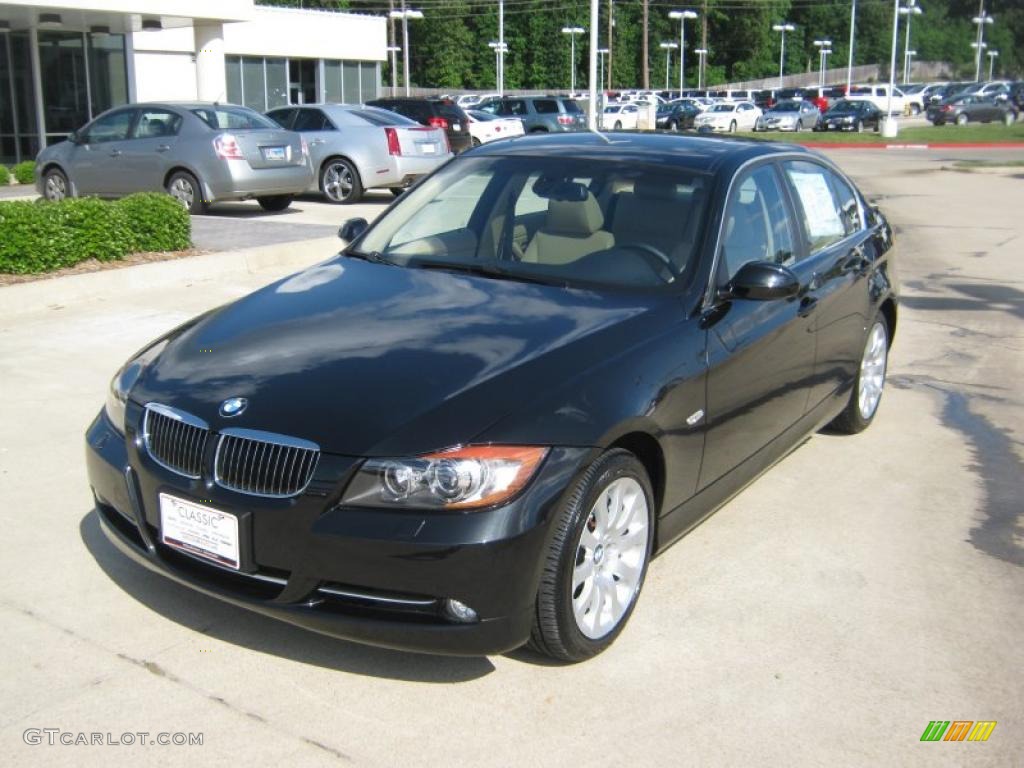 2008 3 Series 335xi Sedan - Black Sapphire Metallic / Beige photo #1