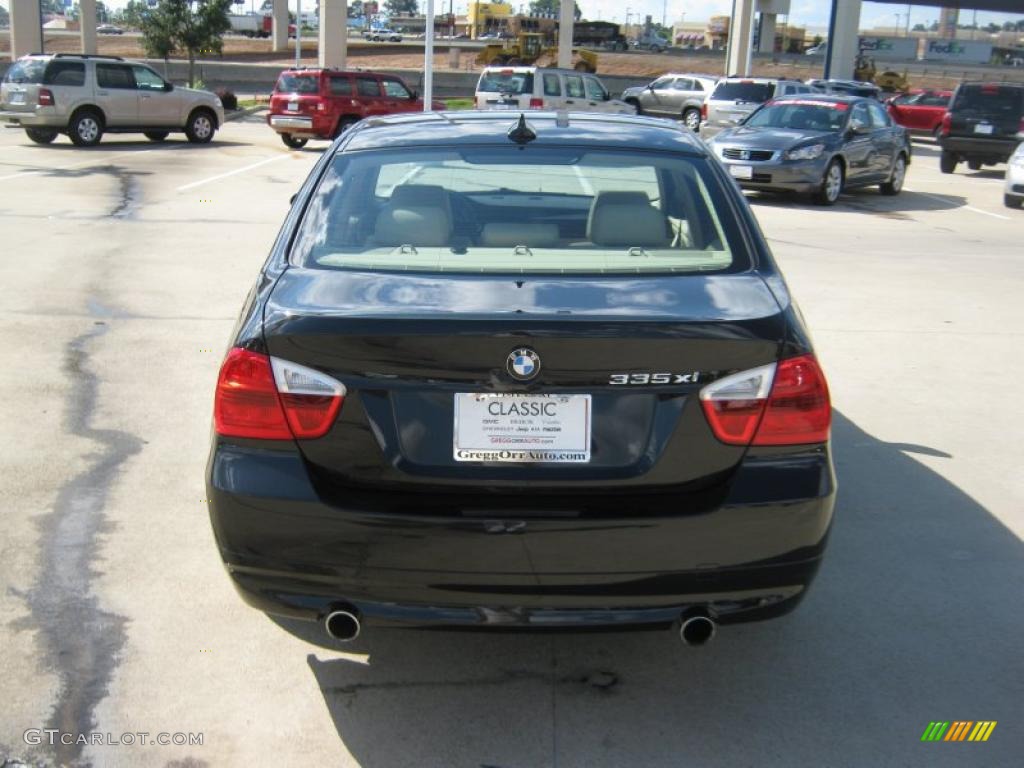 2008 3 Series 335xi Sedan - Black Sapphire Metallic / Beige photo #4