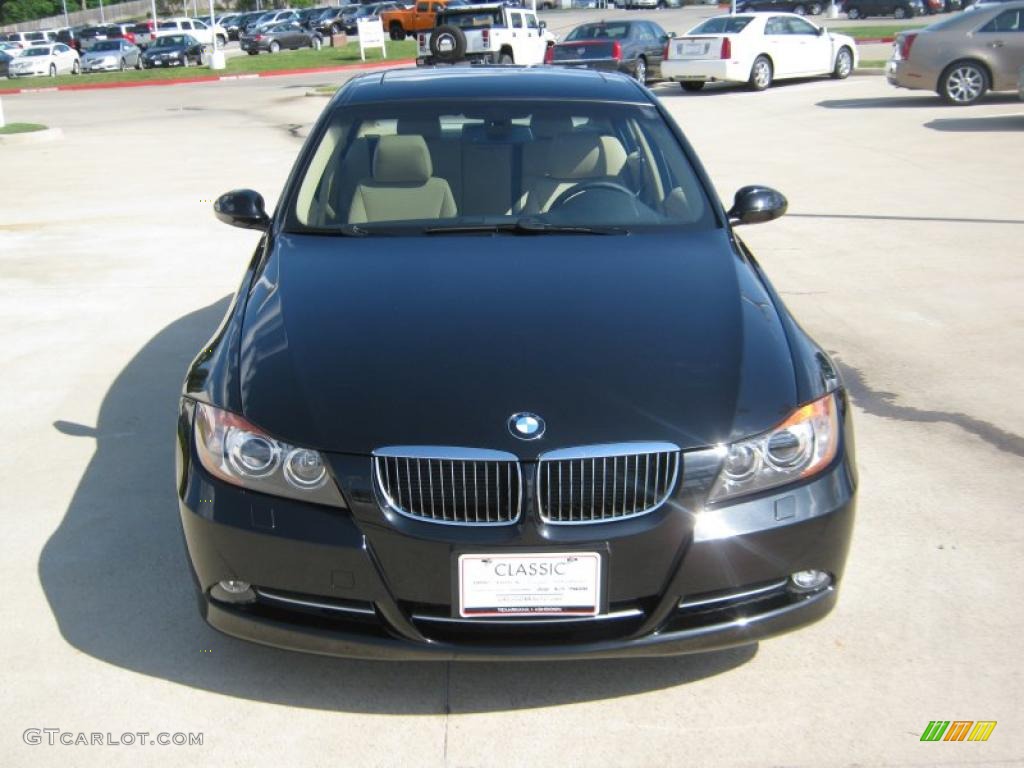 2008 3 Series 335xi Sedan - Black Sapphire Metallic / Beige photo #8