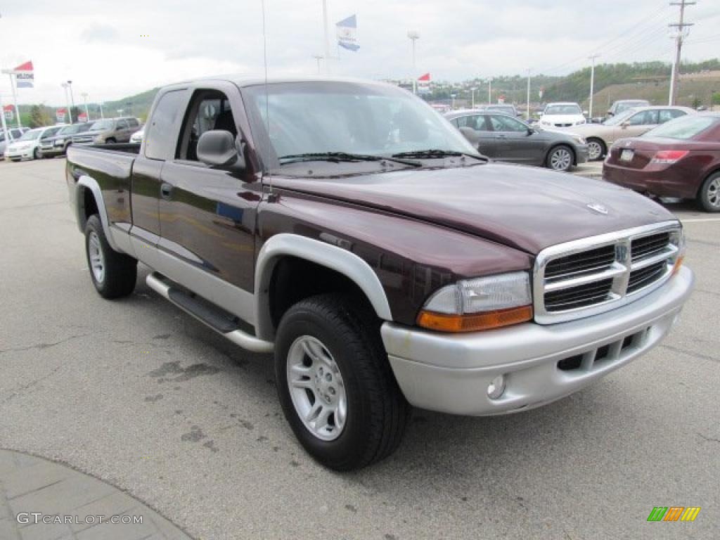 2004 Dakota SLT Club Cab 4x4 - Deep Molten Red Pearl / Dark Slate Gray photo #10