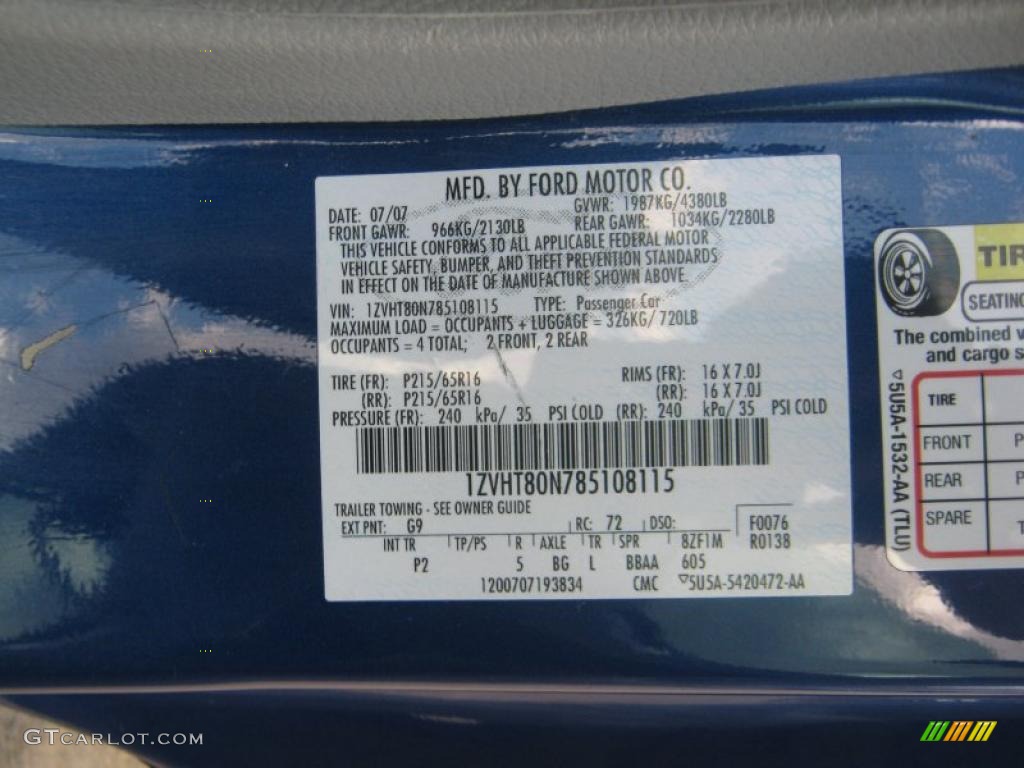 2008 Mustang V6 Premium Coupe - Vista Blue Metallic / Medium Parchment photo #23