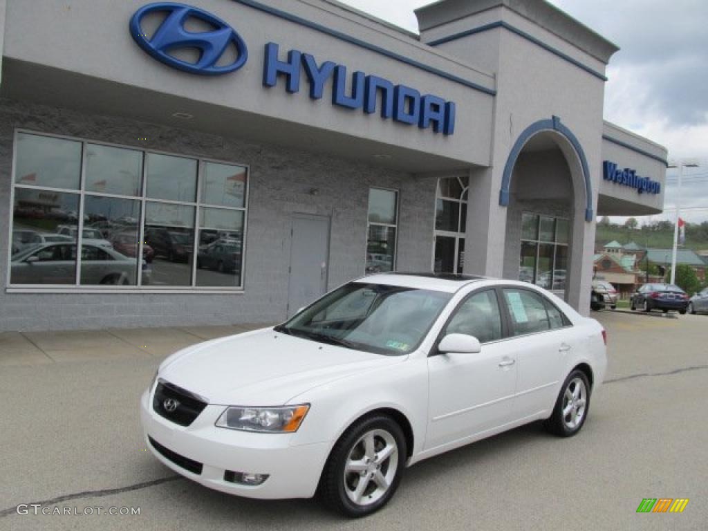 2006 Sonata LX V6 - Powder White Pearl / Beige photo #1