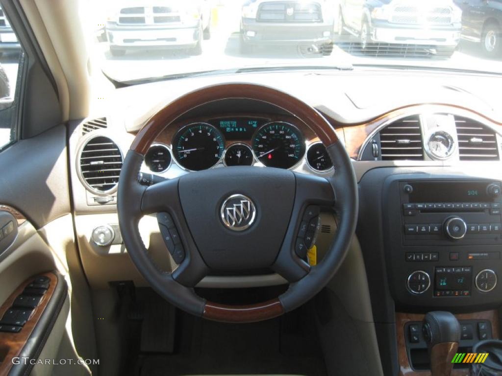 2010 Buick Enclave CXL Cashmere/Cocoa Steering Wheel Photo #48879660