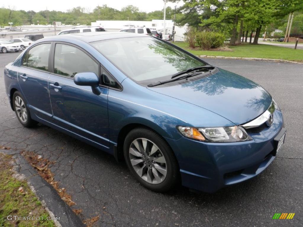 2009 Civic EX-L Sedan - Atomic Blue Metallic / Gray photo #1