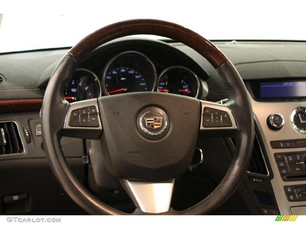 2008 Cadillac CTS 4 AWD Sedan Ebony Steering Wheel Photo #48884514