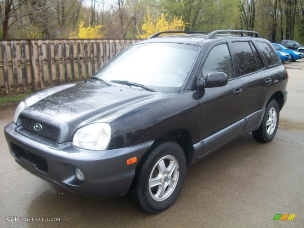 2004 Santa Fe GLS 4WD - Black Obsidian / Beige photo #1