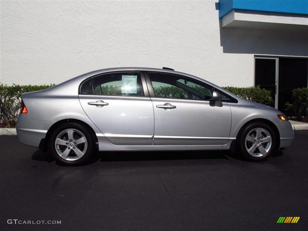 2008 Civic EX Sedan - Alabaster Silver Metallic / Gray photo #2